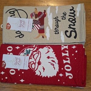 NORTH POLE TRADING CO BRAND HOLIDAY CHRISTMAS KITCHEN TOWELS BUNDLE OF 4